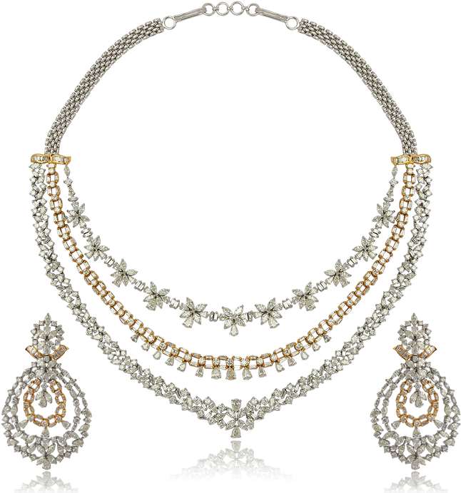 Niaj By Shradha > Products > Collections > Elation - Bridal Diamond Necklace Designs (700x700), Png Download