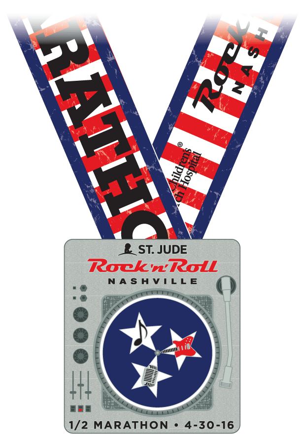 Rock 'n' Roll Nashville Medal - Rock N Roll Nashville Half Marathon Medal (636x920), Png Download