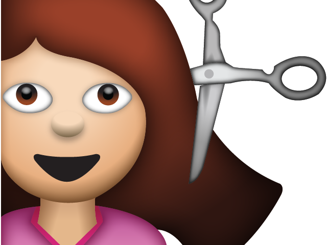 Haircut Clipart Girl Haircut - Cut Hair Emoji Png (640x480), Png Download