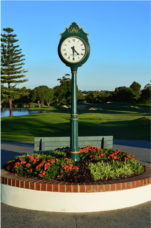 Golf Course Street Clock - Street Clock Golf Course (768x768), Png Download