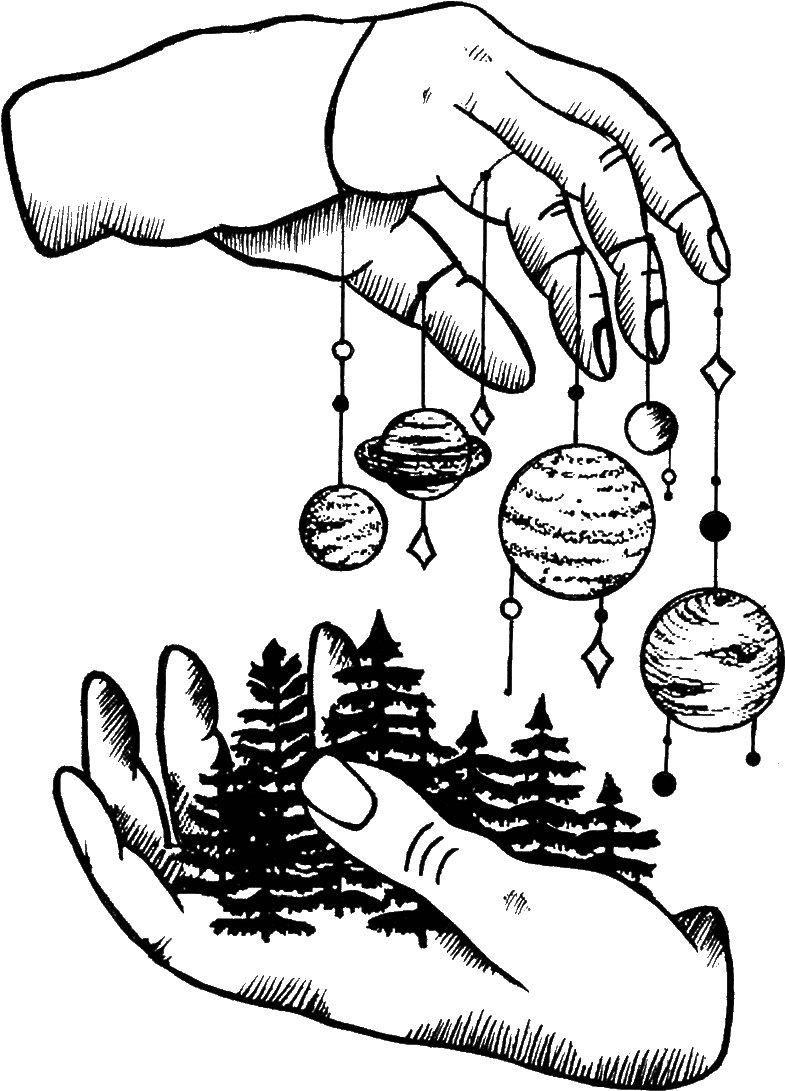 Master Puppeteer - World In Hands Drawing (1360x1360), Png Download