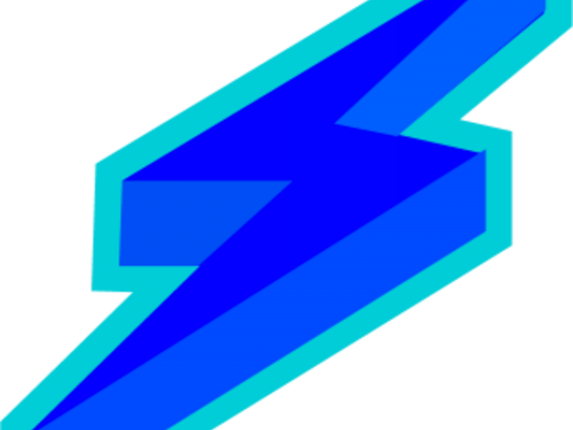 Electricity Clipart Lightning Strike - Blue Lightning Bolt Png Transparent (640x480), Png Download