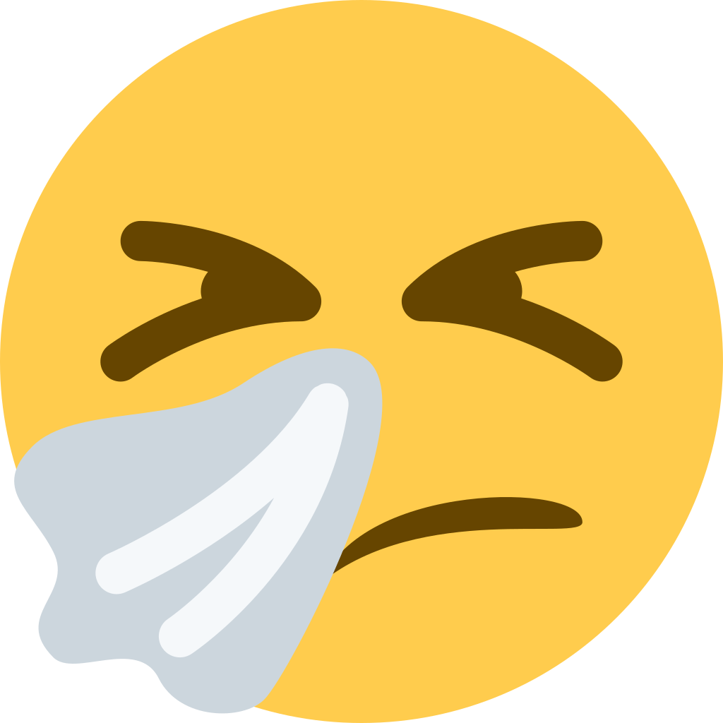 Emoji Sick Clip Art - Sneeze Face Emoji (1024x1024), Png Download
