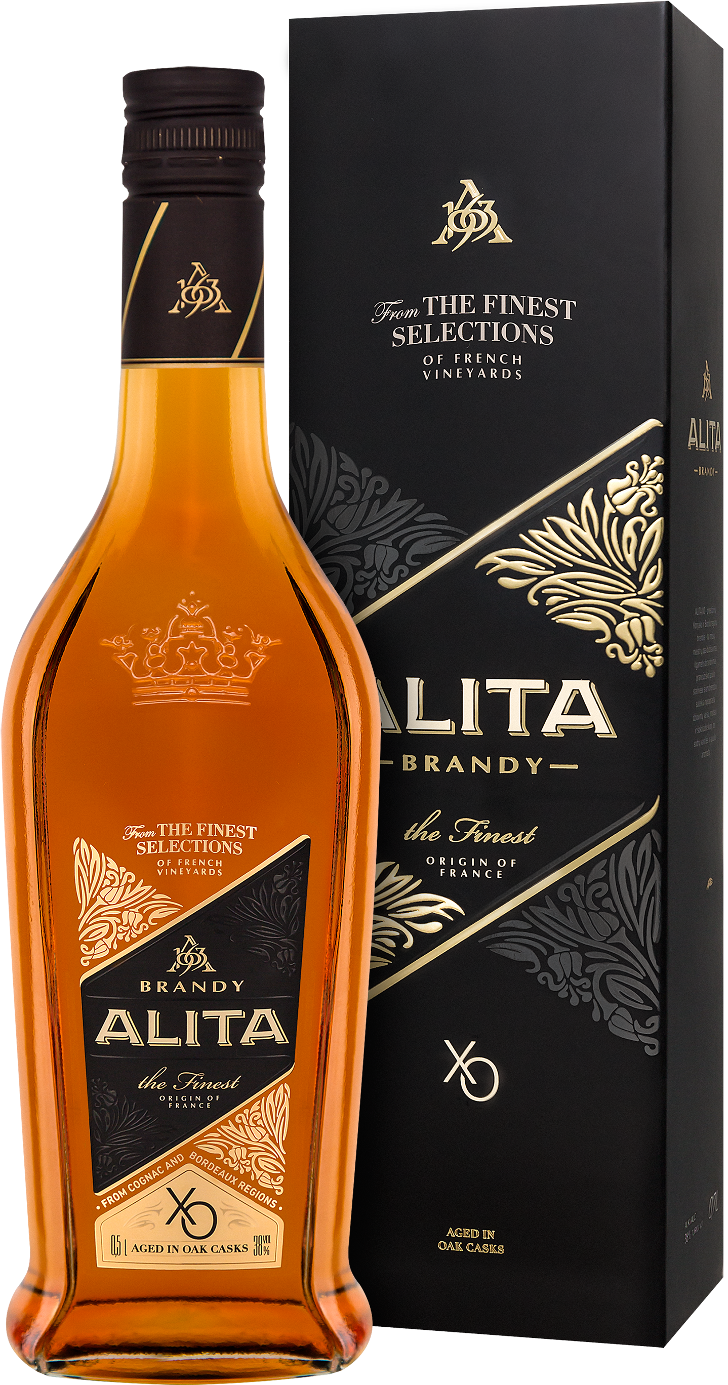 Gift Box Design For Alita Xo Brandy Vodka Bottle, Whiskey - Alita Brandy Xo (2000x2800), Png Download