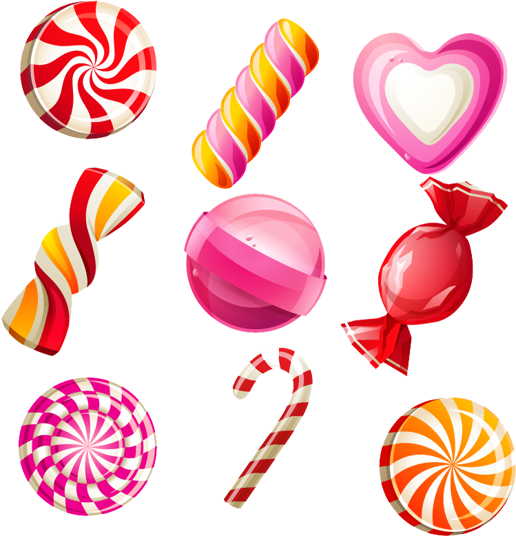 Png Stock Bonbon Bear Candy Sweetness Colored Pattern - 9 Lollipops Clipart (800x819), Png Download