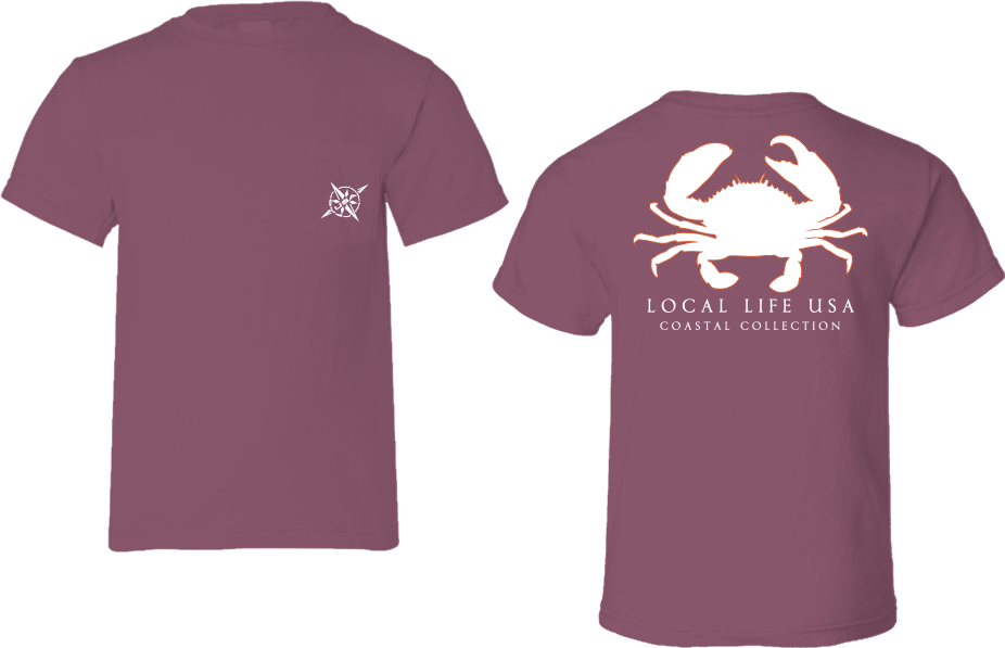 Crab Outline Short Sleeve Tee - T-shirt (926x597), Png Download