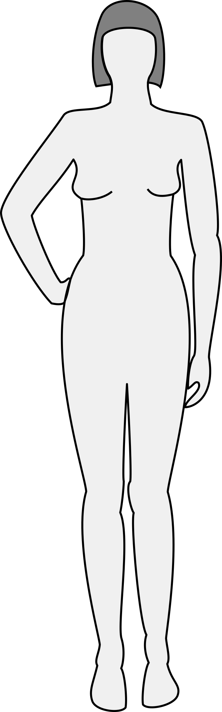 Big Image - Female Body Icon Transparent (751x2400), Png Download