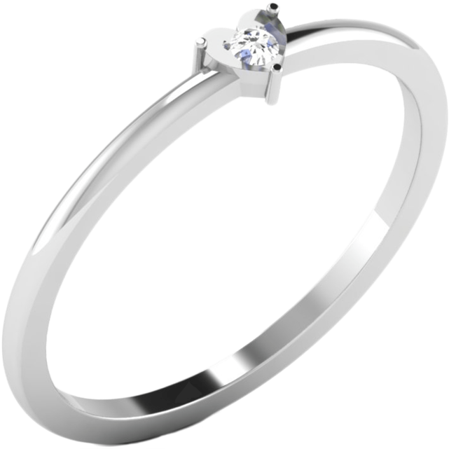 His & Her Collection Women 9 Kt Gold Solitaire Diamond - Engagement Ring (640x960), Png Download