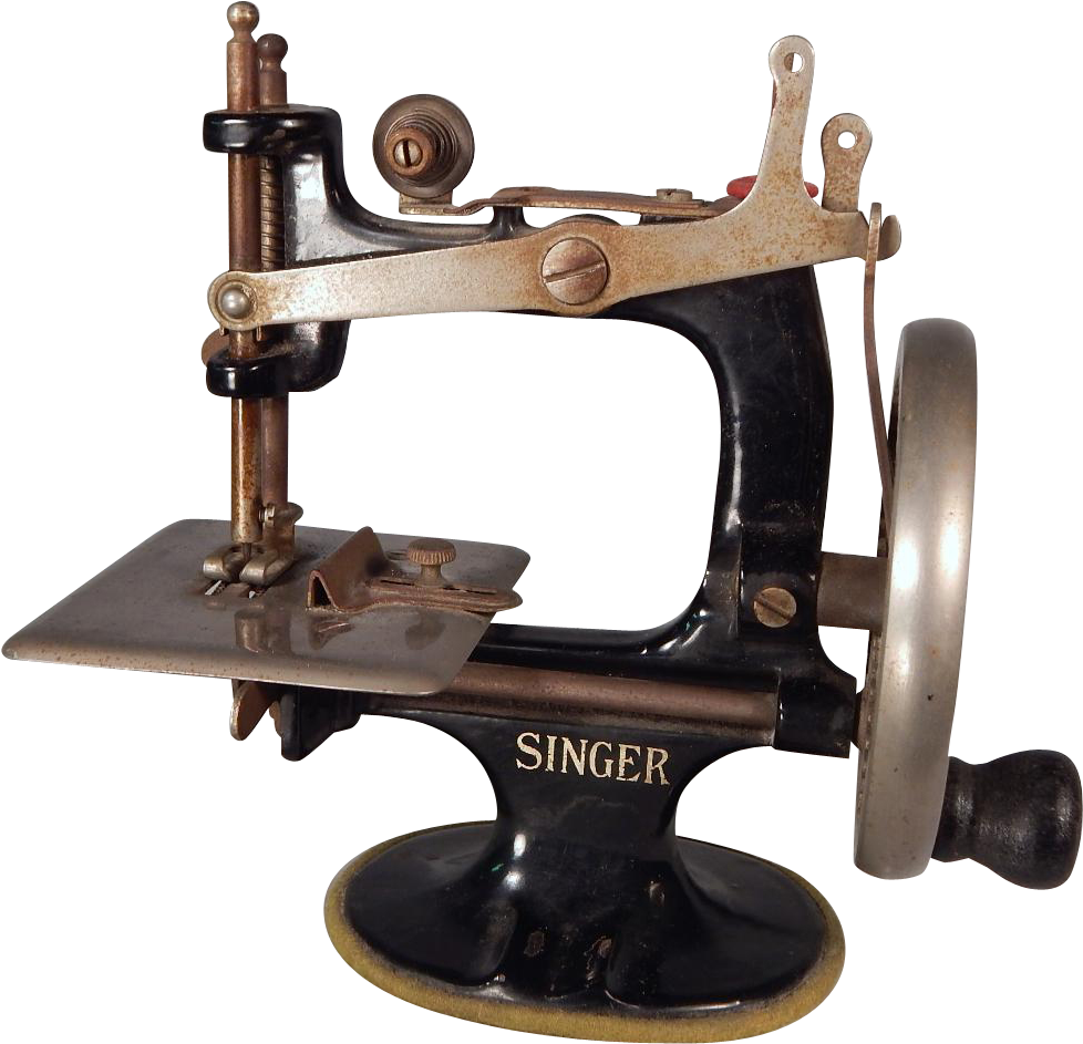 Charming Vintage Miniature Singer For Your Doll - Sewing Machine (977x977), Png Download