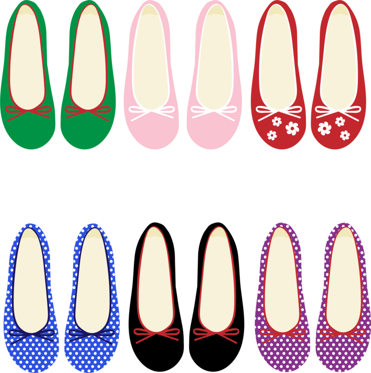 Ballet Shoe Footwear High-heeled Shoe Ballet Flat - Clipart Womens Shoes (746x750), Png Download