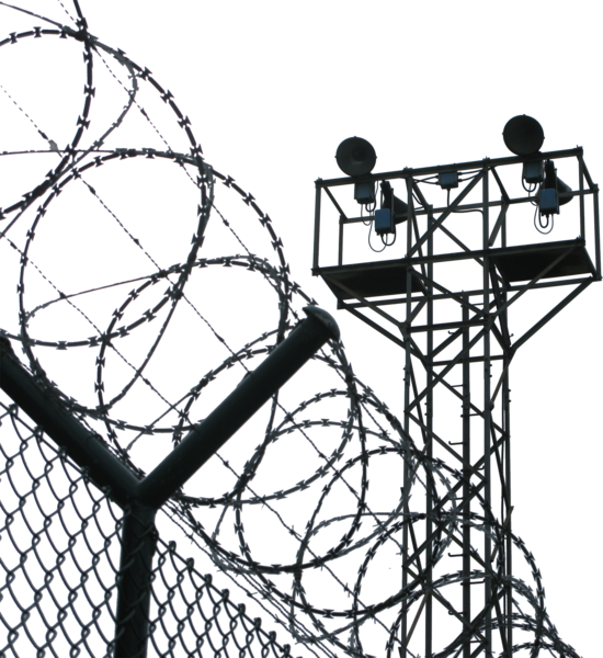 Barbed Wire And Jail Lookout - Sluzby Wieziennej (550x600), Png Download