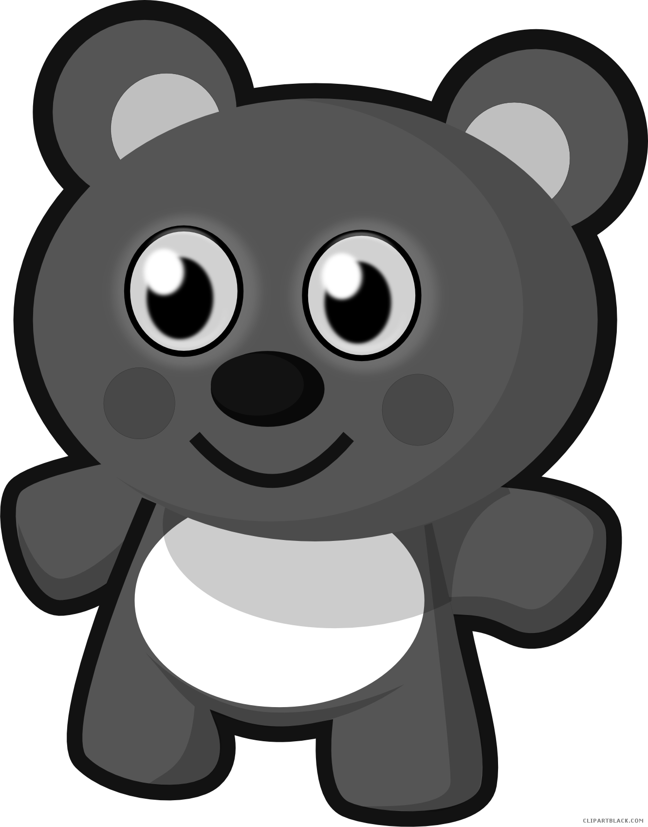 Cute Bear Animal Free Black White Clipart Images Clipartblack - Animals Clipart Gallery Free (1331x1697), Png Download