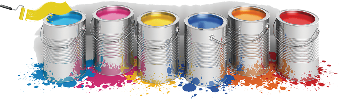 Decorative Oil Color Bucket Paint Brush Roller Clipart - Painting Business Card Logos (1181x632), Png Download