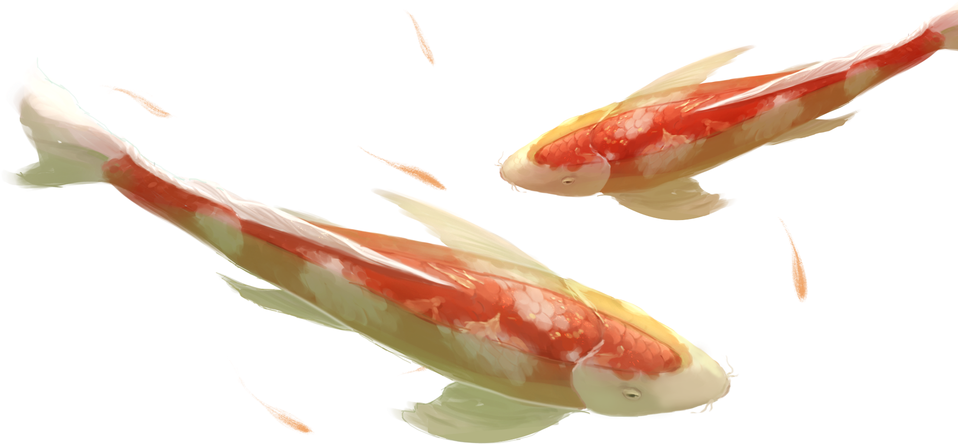 Watercolor Creative Chinese Style Good Luck Png And - Koi (2000x2000), Png Download