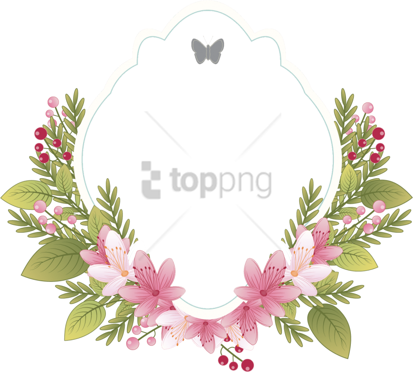 Free Png Frame Vintage Flower Png Image With Transparent - Wedding Flower Frame Png (850x766), Png Download