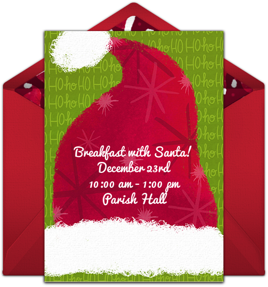 Gorgeous Christmas Party Invitation With A Santa Hat - Breakfast Club Ejuice (650x650), Png Download