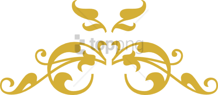 Free Png Gold Swirl Design Png Png Image With Transparent - Decorative Elements Clip Art (850x372), Png Download