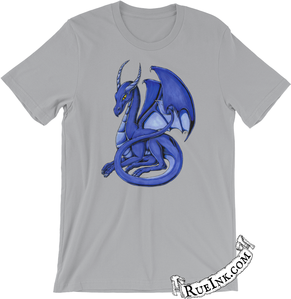 Resting Blue Dragon Men's Shirt - Black Cat Witch T Shirt (1000x1000), Png Download
