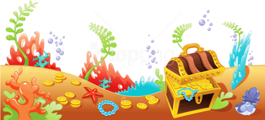 Free Png Download Sea Bottom With Treasure Groundpicture - Under Sea Clipart Png (850x399), Png Download