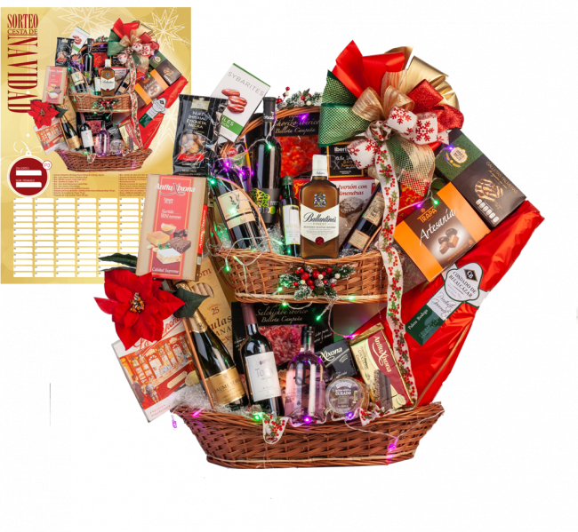Regalos Navidad Cesta Porras 3 Iberica - Rifa Regalos Navidad (650x599), Png Download