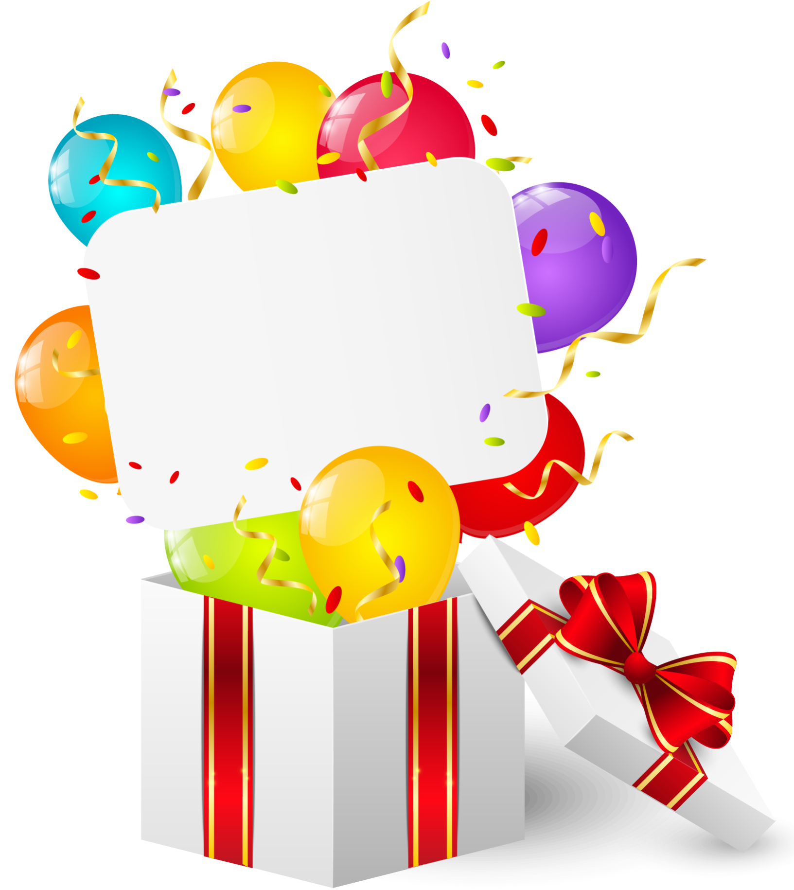 Vienen Precargadas Y Ofrecen La Misma Flexibilidad - Presents And Balloons (1706x1872), Png Download