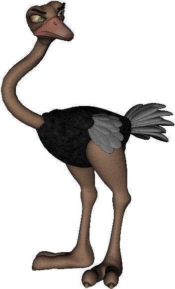 Cartoon Ostrich 4 Height= - Ostrich (600x600), Png Download