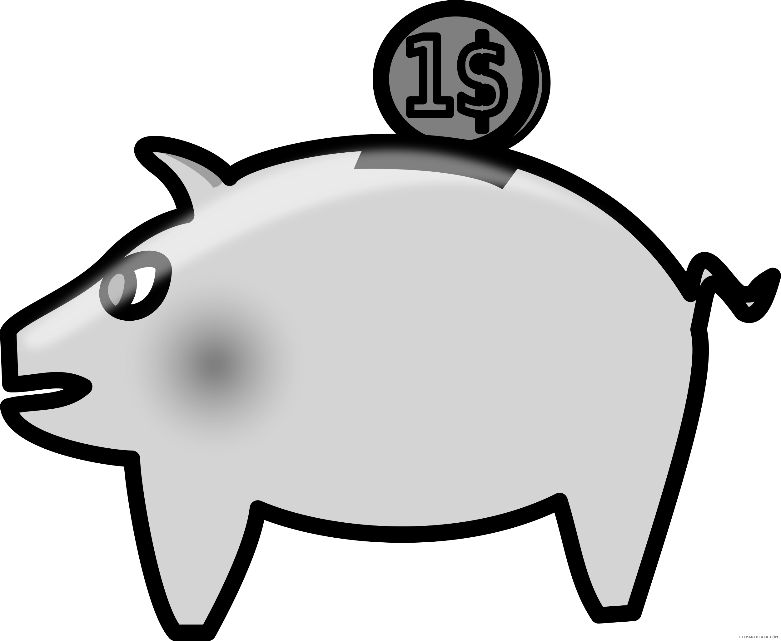 Download Clip Black And White Library The Walrus And - Piggy Bank (2500x2053), Png Download