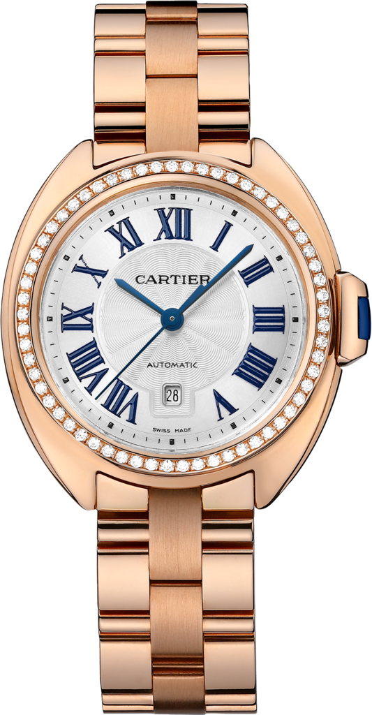 Clé De Cartier Watch 31 Mm, Rose Gold, Diamonds - Cartier Womens Watch (533x1024), Png Download