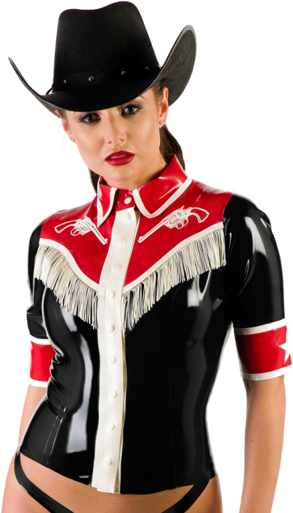 Cowgirl Button Shirt - Costume Hat (576x742), Png Download