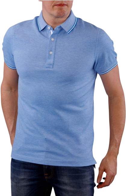 Tommy Hilfiger Oxford Polo Vitoria Blue - Blue Tommy Hilfiger Polo Men (490x653), Png Download