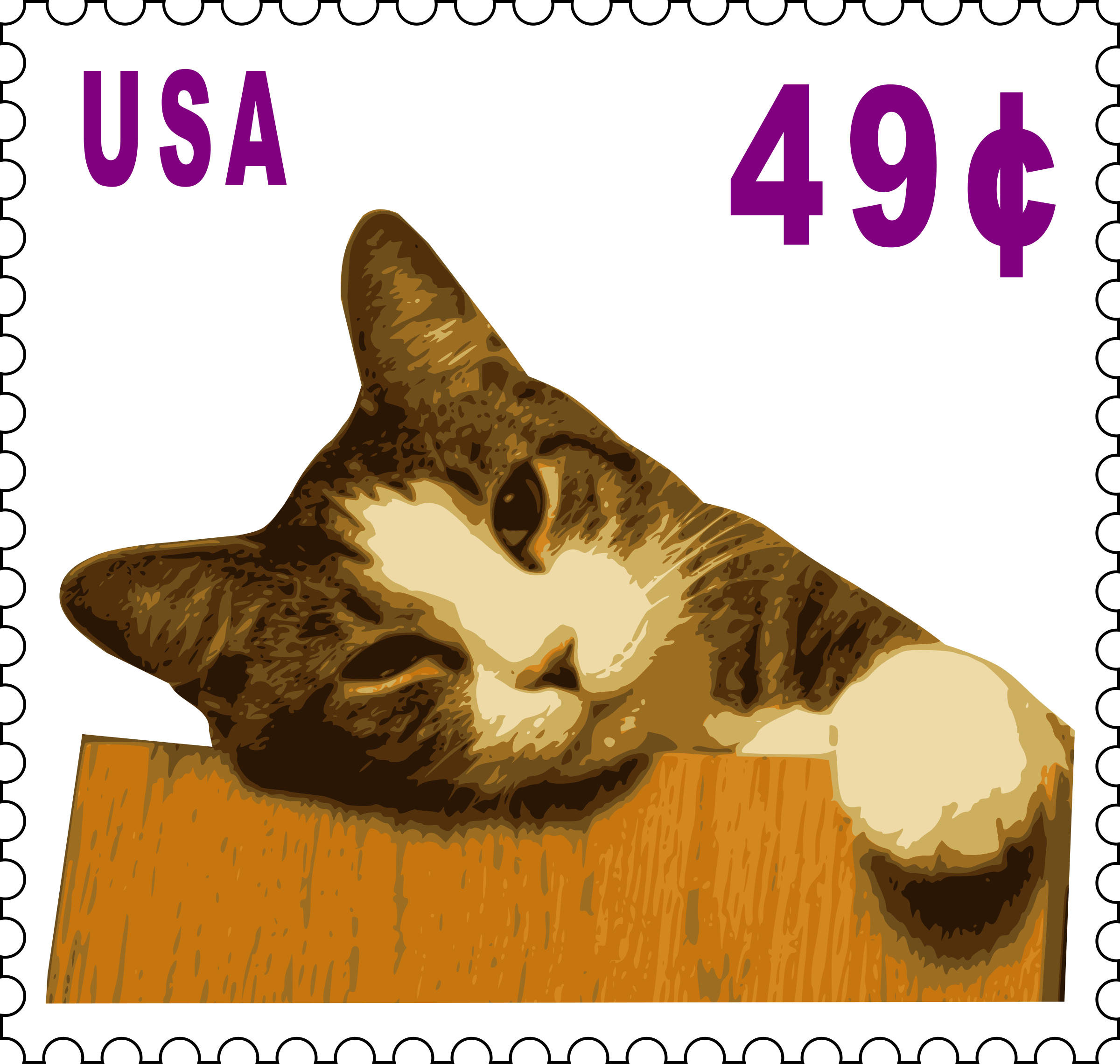 This Free Icons Png Design Of Cat Stamp (2400x2281), Png Download