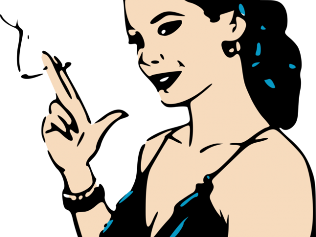 Cigarette Clipart Retro - Women Smoking Cigarettes Clipart (640x480), Png Download