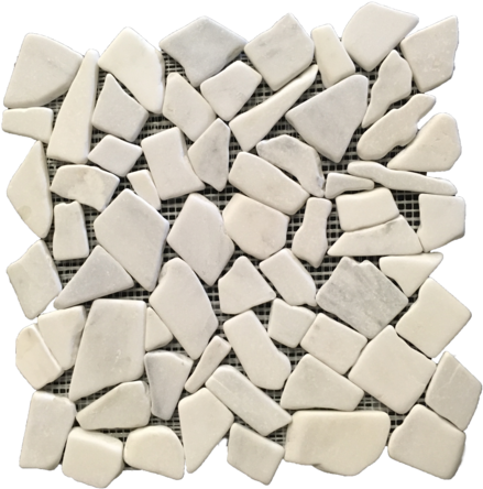 Pearl White Tumbled Stone Mosaic - Tile (640x480), Png Download