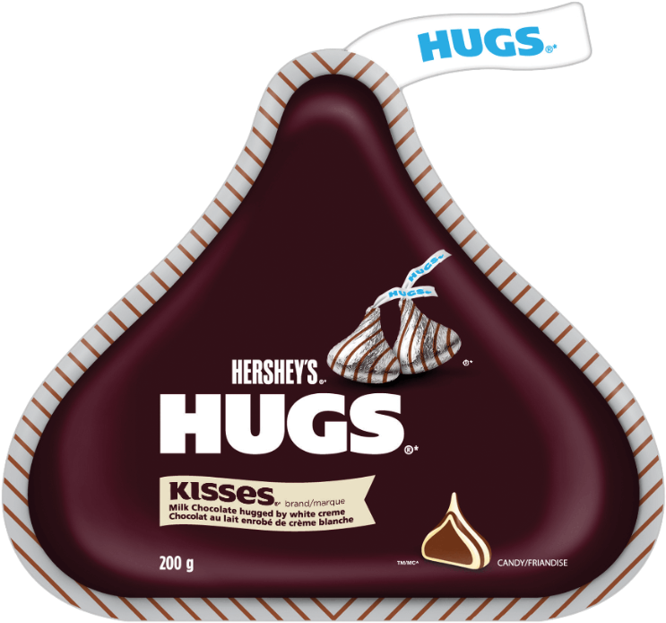 Hershey's Hugs Milk Chocolate Hugged By White Creme - Leather (1280x1280), Png Download