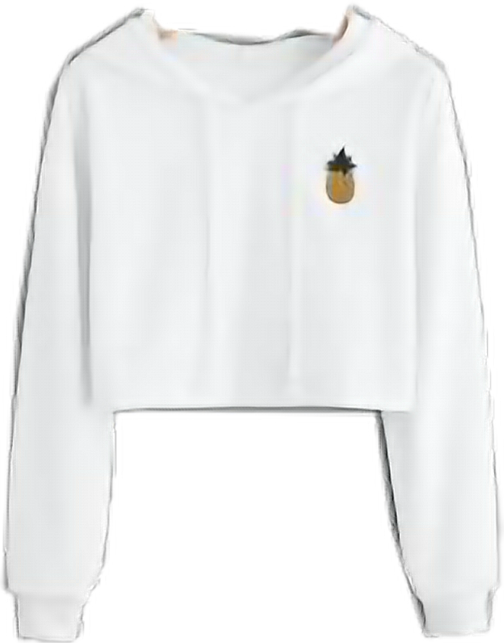 #croptop #croptops #sweatshirt #white #pineapple #png (1024x1306), Png Download