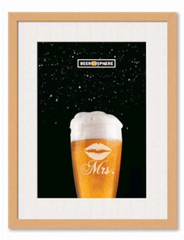 Beer Galaxy Framed Wall Art With Border Pine - Ice Cream Cone (800x800), Png Download