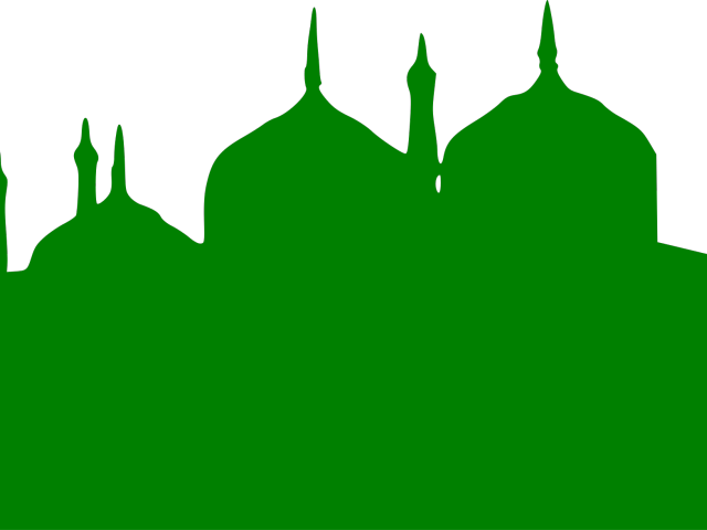 Mosque Clipart Green - Mosque Silhouette (640x480), Png Download