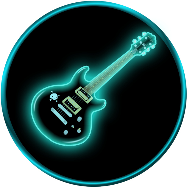 Glowing Musical Guitar - Circle (1024x717), Png Download