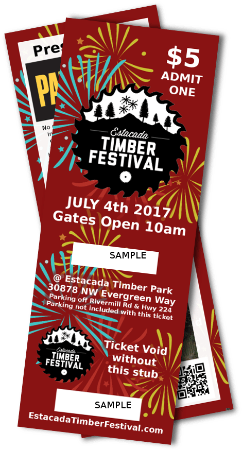 Entry Ticket For Estacada Timber Festival July 4th - Flyer (922x922), Png Download