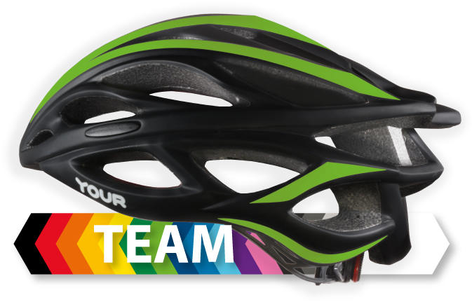 Your Helmets Team Black Left Green Stripes Category - Bicycle Helmet (735x459), Png Download