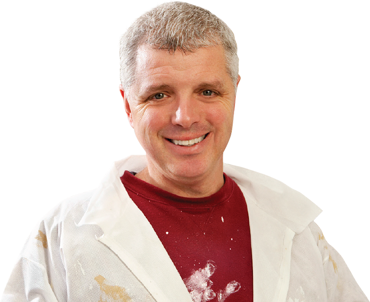 Paint-man1 - Senior Citizen (741x605), Png Download