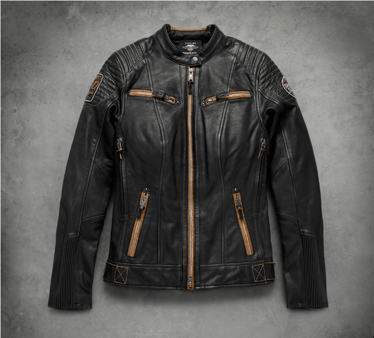 Leather Womens Harley Jacket (1366x667), Png Download