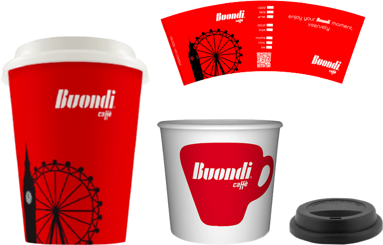 Buondi Paper Cups - Coffee Cup (988x807), Png Download