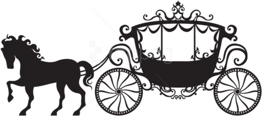 Free Png Carriage Silhouette Png - Carriage Clipart Png (850x386), Png Download