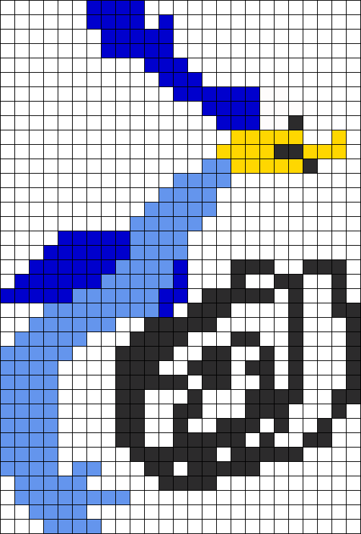 Meep Meep Road Runner Perler Bead Pattern / Bead Sprite - Perler Beads Roadrunner (526x778), Png Download