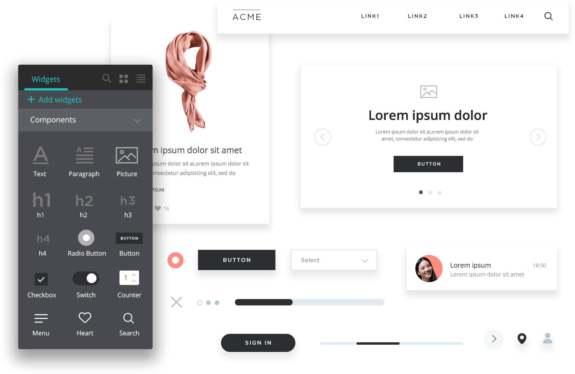 Free Ui Components For Web, Ios And Android App Prototyping (2140x1320), Png Download