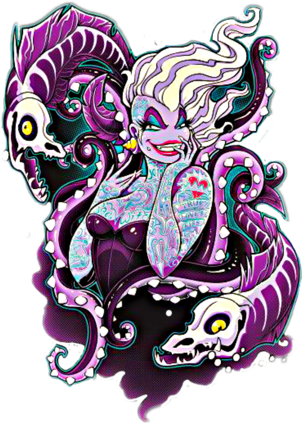Ursula Sticker - Disney Ursula Pin Up (1024x1024), Png Download