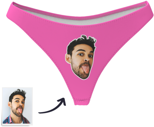 Women's Custom Face Thong Panty - Culotte Personnalisée (600x600), Png Download
