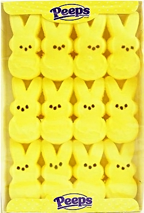Peeps Yellow Marshmallow Bunnies 12 Pack For Fresh - Just Born 2 Pack Marshmallow Peeps Yellow Easter Bunnies (500x500), Png Download