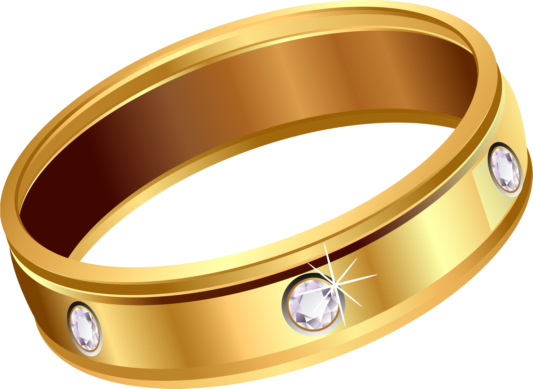 Ring With Diamonds Png Clipart, Is Available For Free - Gold Ring Transparent (2352x1830), Png Download